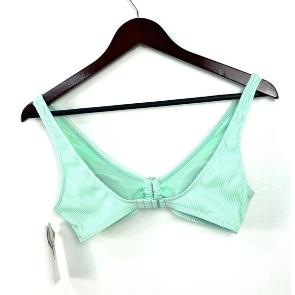 Roxy Mind Of Freedom Womens Size M Light Green Bikini Top Ribbed Swimsuit T4 - Picture 8 of 13